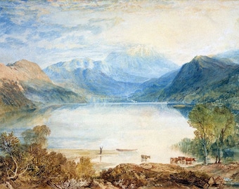 Hand painted  J. M. W. Turner Paintings mountain Landscape Joseph Mallord William Turner Paintings for fireplace decor or office decor