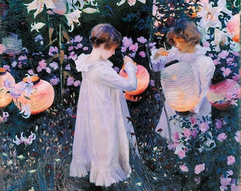 Carnation, Lily, Lily, Rose - John Singer Sargent hand-painted oil painting reproduction for child art or child room deccor or gift
