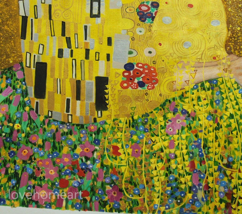 Handpainted Gustav Klimt Oil Painting Reproduction the Kiss for Home ...