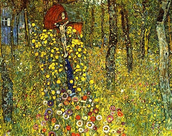 100% handgemalter Gustav Klimt Garten mit Kruzifix1 Ölgemälde Reproduktion für Wohnkultur Wandkunst