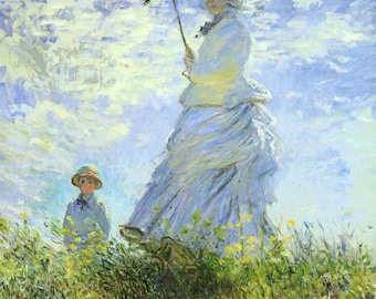 Woman with a Parasol - Madame Monet and Her Son - Claude Monet 100% hand-painted oil painting reproduction for home decoration wall art