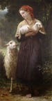 william-adolphe-bouguereau Girl With Sheep high quality hand-painted oil painting reproduction for child art or child room deccor or gift 