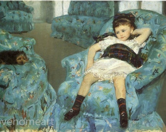 portrait of a little girl - mary cassatt high quality hand-painted oil painting reproduction for child room decor or child gift
