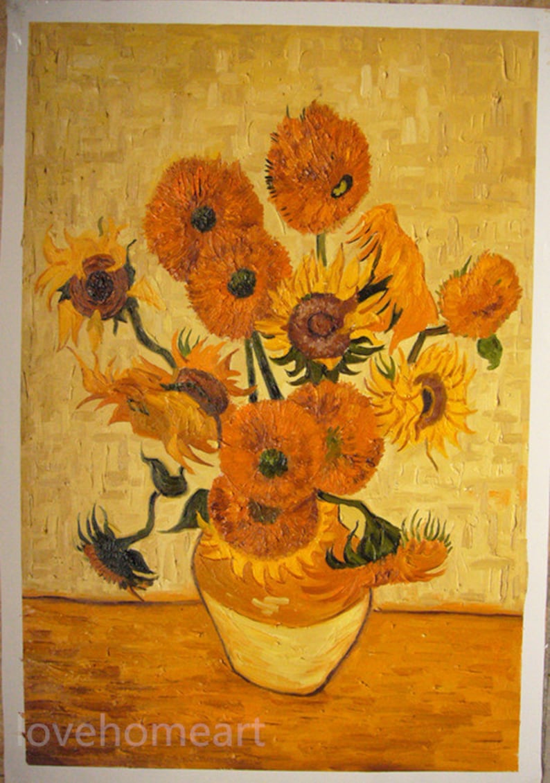 Tournesol Van Gogh Prix 100 % peint à la main van gogh tournesols dans un Vase en | Etsy