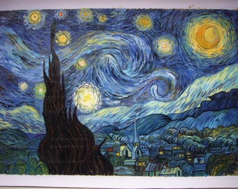 The Starry Night - Vincent van Gogh hand-painted oil painting reproduction  for home decor wall art or gift