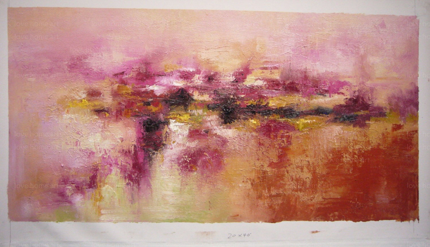 100% Handpainted Original Abstract Oil Painting on Canvas for Home ...