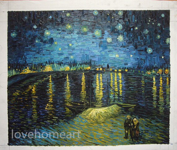 Notte stellata sul fiume Rodano di Vincent Van Gogh Famoso artista impressionista Dipinti su tela per la decorazione del soggiorno Cornice interna 30x60cm Notte stellata sul fiume Rodano di Vincent Van Gogh Famoso artista impressionista Dipinti su tela per la decorazione del soggiorno Cornice interna 30x60cm