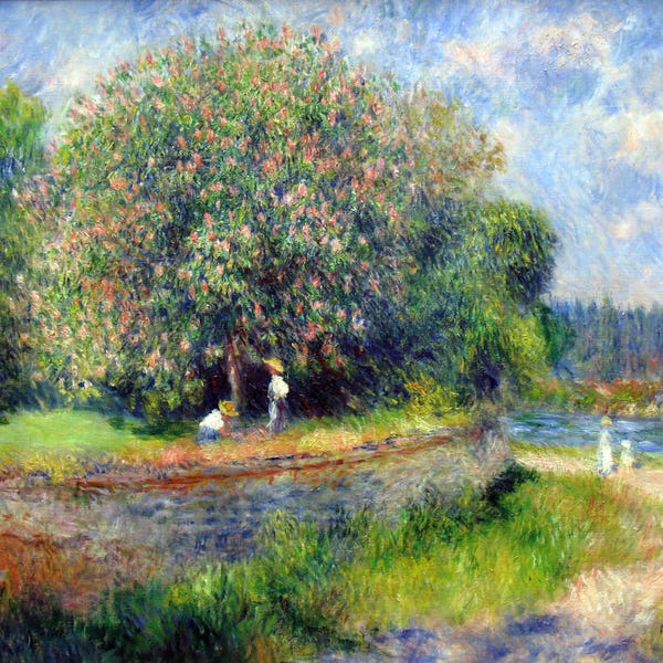 Castaño, árbol, en flor pintado a mano por Pierre-Auguste Renoir Le marronnier en fleurs Reproducción o regalo de pintura al óleo