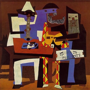 Handpainted Pablo Picasso  Three Musician Oil Painting Reproduction  for Living Room Large Abstract  Wall Art Decorations
