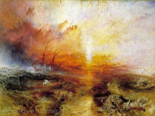 Hand Painted Joseph Mallord William Turner The slave ship oil painting reproduction modern abstract for room decor or office decor wall art