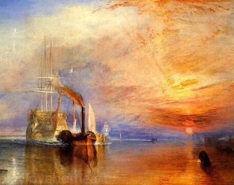 Hand Painted Joseph Mallord William Turner The fighting temeraire oil painting reproduction for room decor or office decor wall art
