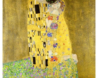 Gustav Klimt Ölgemälde Ölgemälde Reproduktion der Kuss für Wohndekor Wand Kunst Geschenk