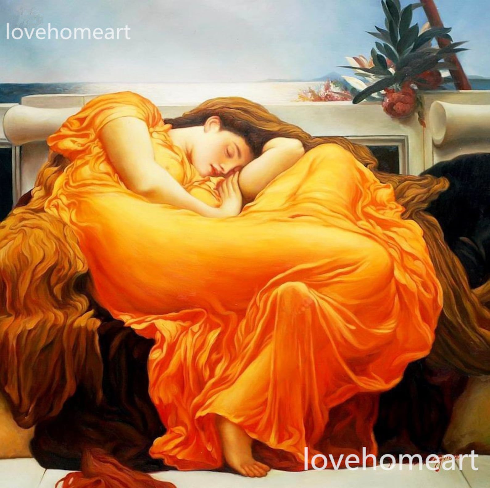 Flaming June Lord Frederick Leighton high quality Etsy