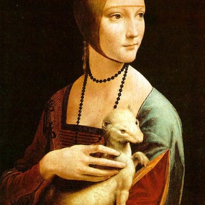 Famous Oil Painting Leonardo  Da Vinci Lady With An Ermine Da Vinci Oil Painting Reproduction Hand-paintedpainting For Home Decor or Gift