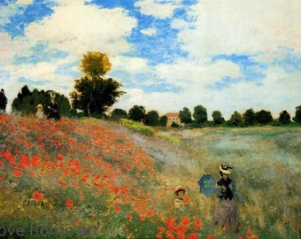 high quality handpainted oil painting reproduction claude monet Wild Poppies at Argenteuil  1873 for home decoration wall art
