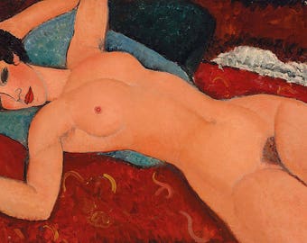 Nudo sdraiato - Amedeo Modigliani Riproduzione della pittura a olio dipinta a mano di alta qualità per la decorazione della camera da letto Arte della parete o regalo
