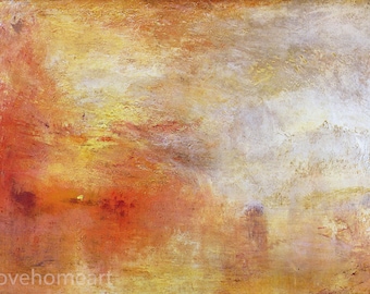 Joseph Mallord William Turner Paintings Sun Setting over a Lake 1840  hand-painted oil painting reproduction for room decor or office decor