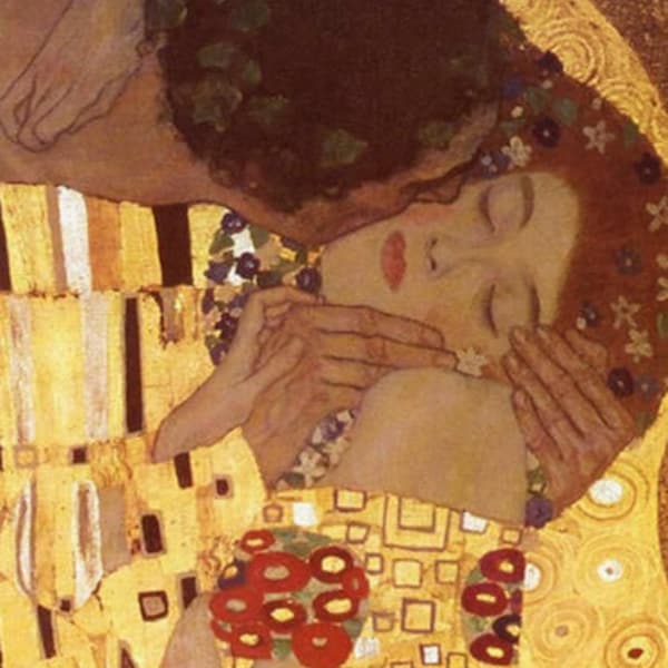 handpainted Gustav Klimt the kiss oil painting reproduction for bedroom wall art or wedding gift