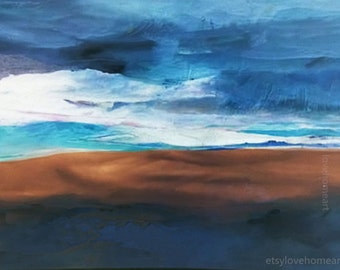 100% hand geschilderd origineel olieverfschilderij op doek blauwe zee Golf abstracte kunstwerk voor woonkamer decoratie abstract wall art of cadeau