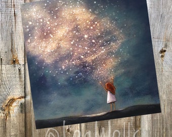 Star girl art print by Lea Wells