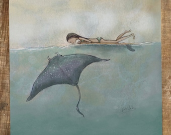 Surf Art Print - Manta Ray