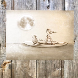 Paddleboarding art print