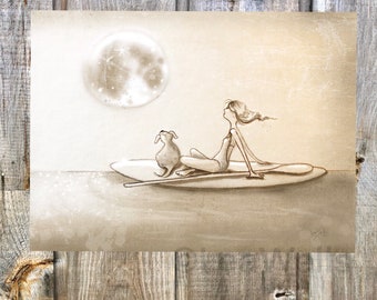 Paddleboarden Kunstdruck