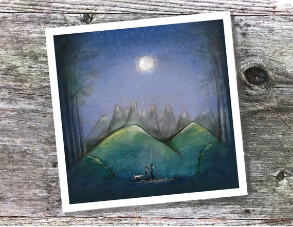 Hiking art print by Lea Wells
