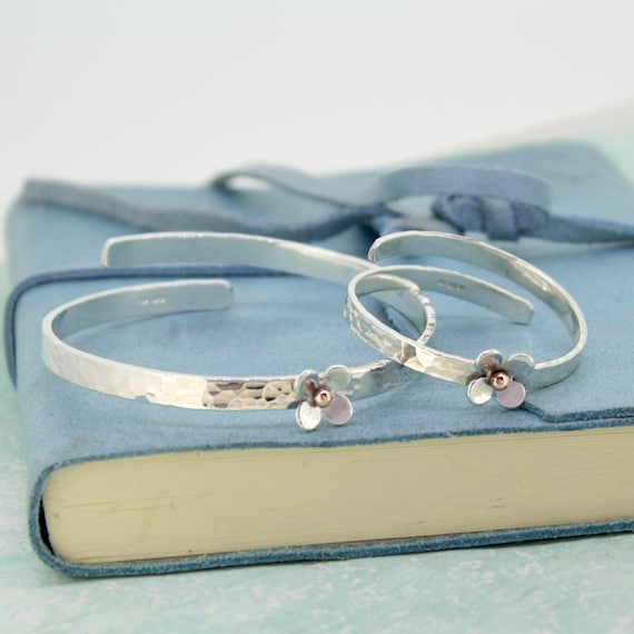 Mummy and Baby Bangles Crossover daisy bangles Mum and Daughter Bracelets New Mum Gift Christening Gift New Baby Gift Etsy