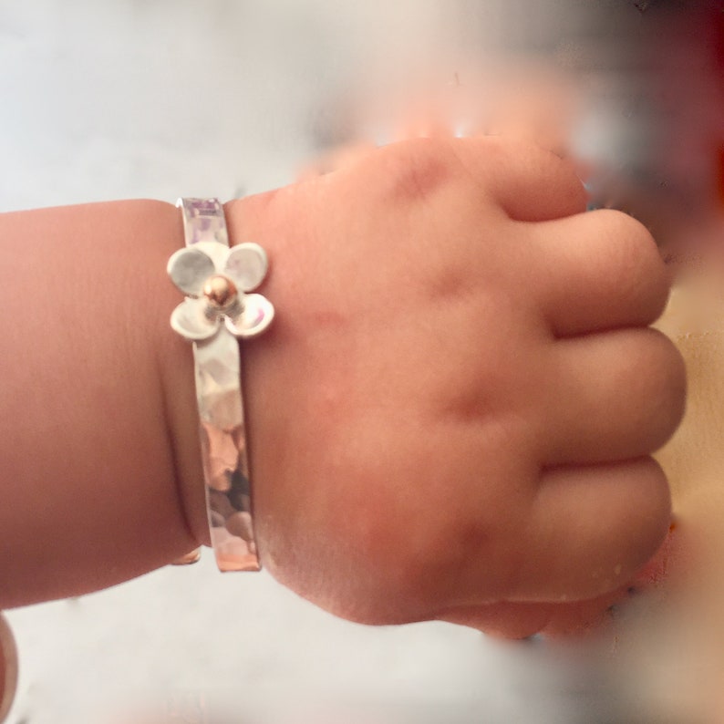 Daisy Baby Bangle Crossover Bangle Christening Bracelet Etsy
