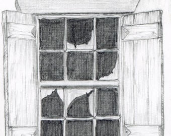 Graphite Window ACEO Artist Trading Card: opera d'arte originale, 2011