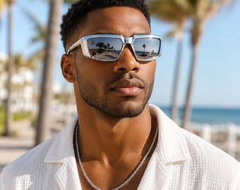 Y2K futuristische polygon spiegelzonnebril – zilverkleurige tech wraparound fashion eyewear