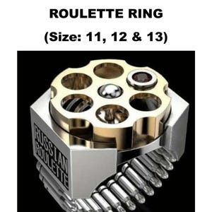 Men’s Russian Roulette Ring – Revolver Bullet Chamber, Edgy Statement Jewelry, Slightly Different So Marked Down and Percentage Off!