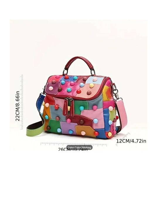 Handmade Multi-Color Gumball Patchwork Quilted Cr… - image 3