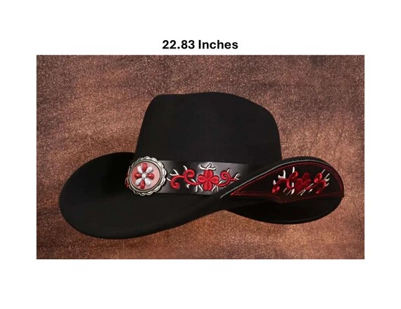 ✨? Embellished Bead Lace Embroidery Black Fedora Felt Hat Black Felt Wide Brim Fedora Hat. Absolutely Beautiful Hat  main image 2