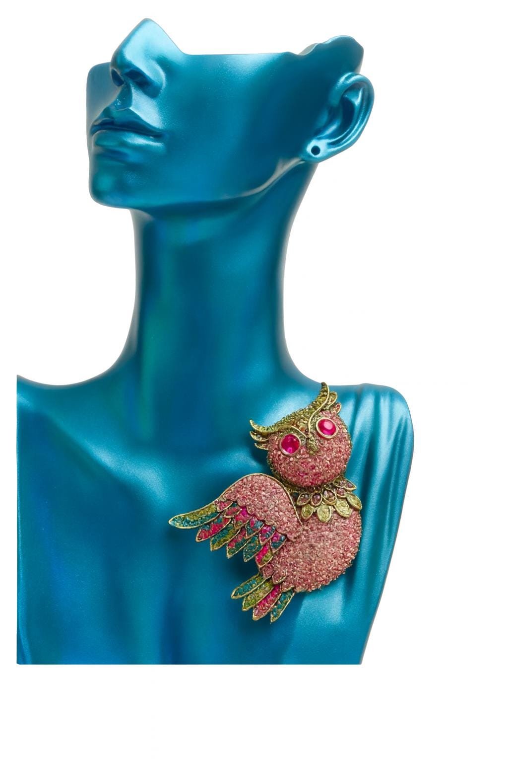 Multicolor Crystal Owl Pin – Alloy Statement Brooch | Jeweled Animal Jewelry, Sparkling Owl Ac