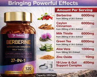 Berberine 500mg Vegan Capsules: Plant-Based Metabolism Support - Only X4 Left!!