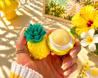 パイナップルフルーツリップグロス、トロピカルバーム、保湿サマービューティーケアギフト、トラベルサイズ
