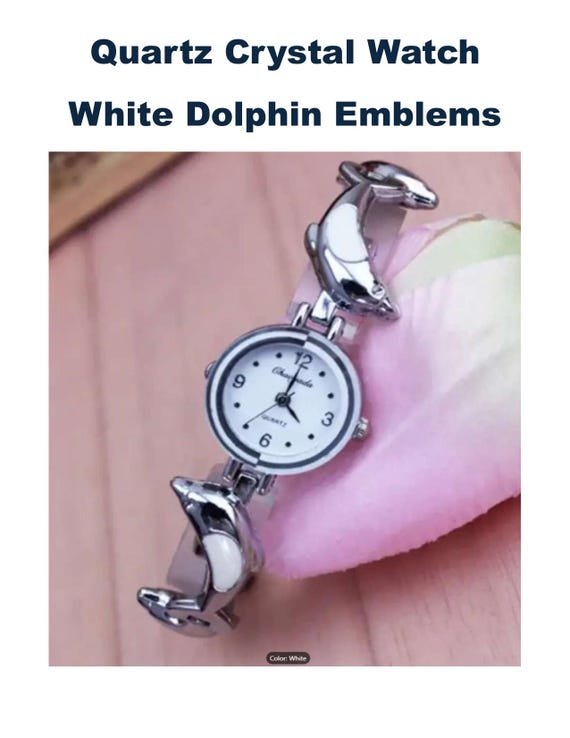 New Quartz Dolphin Silver Toned Watch DENACCI Watch Womens Silver Tone Stainless Steel Dolphins  main image 4