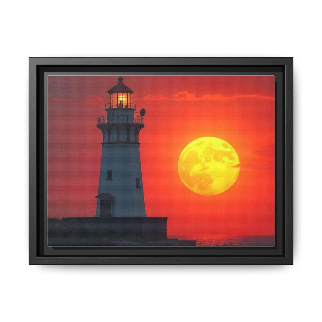 Lighthouse Sunset Canvas Print: Vibrant Coastal Wall Art - Etsy