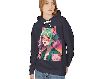 Anime Pop Singer hoodie | Cat Ears Microphone Illustration