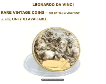 LEONARDO DA VINCI Anniversary Medallion Set - Five X Gold Plated