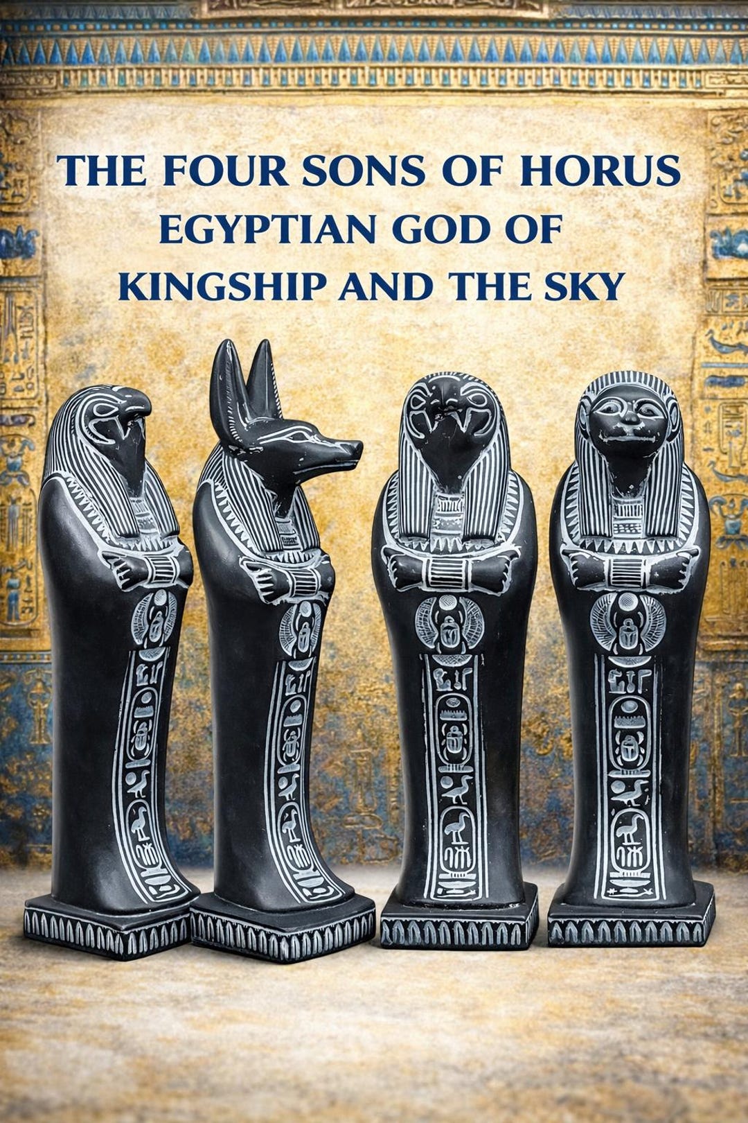 Four Sons of Horus Set: Egyptian God Statues - Spiritual Decor - Etsy