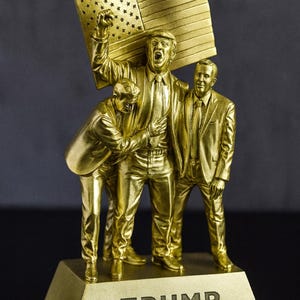 Golden Trump 2024 Statue: MAGA Resin Collectible Figurine Images Vary