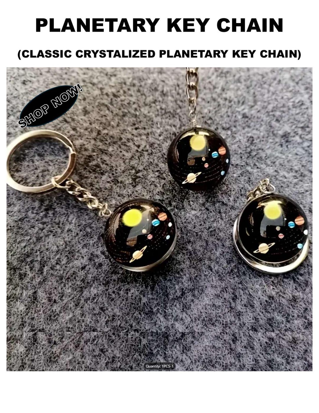 Planetary Key Ring: Solar System Glass Design - Astronomy Gift - Etsy