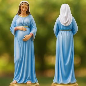 妊娠中の聖母マリア像：金樹脂カトリック彫刻、8.38インチ - Etsy 日本