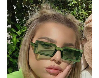 LIMITED! 5.6&quot; Tortoise Shell and Forest Green See-Through Acrylic Frames – Chic Square Unisex Eyewear