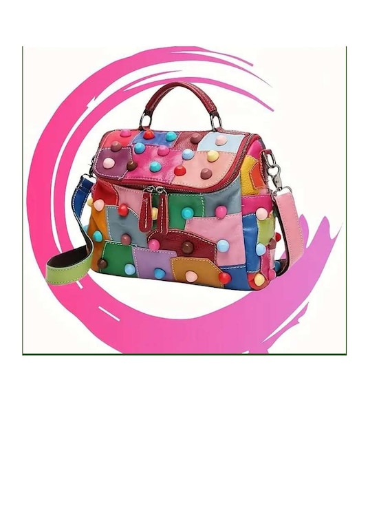 Handmade Multi-Color Gumball Patchwork Quilted Cr… - image 1