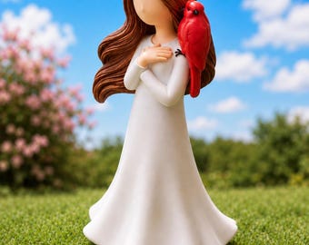 Cardinal Angel Figurine | Memorial Keepsake, Bereavement Comfort Decor