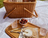 Unique, Hand-Crafted, Rattan Picnic Basket